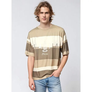 Vintage Pisa Made in Italy Men's Large Striped Short Sleeve Crewneck T-Shirt‎